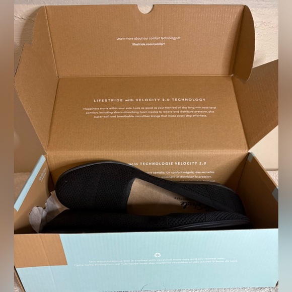 LifeStride Velocity 2.0 Black Women's Immy Ballet Flat Size 11M - Picture 8 of 9